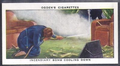 Incendiary Bomb Cooling Down - Ogden's Cigarette Card
